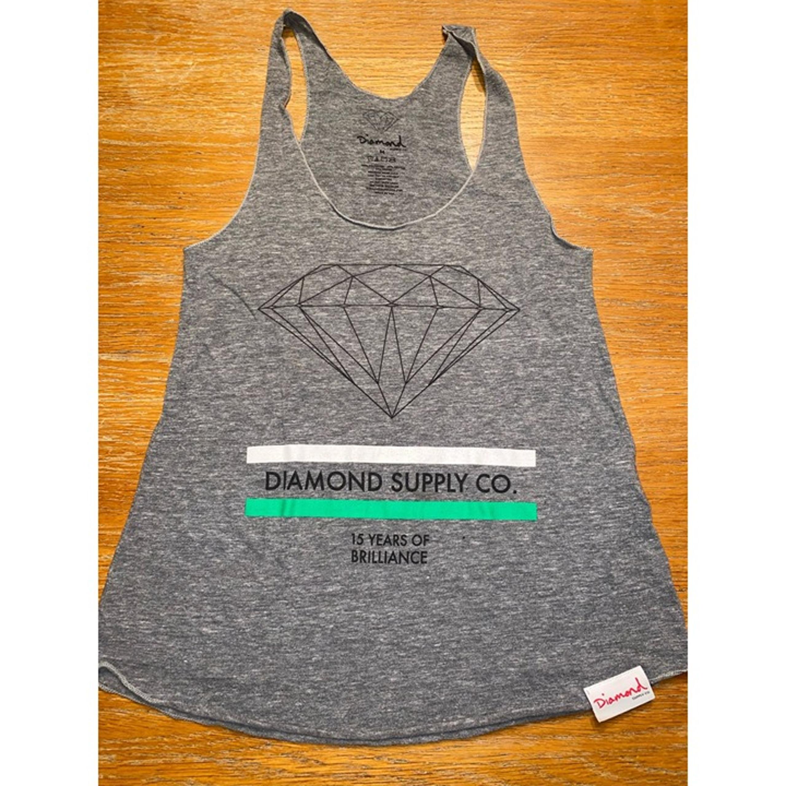 Diamond Supply Co. 15 Years Of Brilliance Grey Tank Top Womens Medium