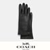 Coach Sculpted Signature Leather Tech Gloves black 6.5