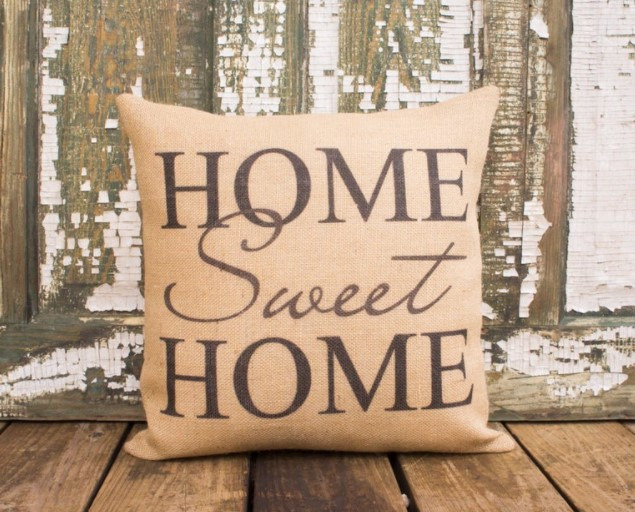 burlap decorative pillows