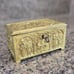 RARE Antique Repousse 5-sided Brass Chest w/Key