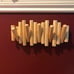 Wall-Mounted Coat Rack Rail Hook with 5 Retractable Wood Pegs