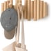 Wall-Mounted Coat Rack Rail Hook with 5 Retractable Wood Pegs