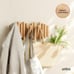Wall-Mounted Coat Rack Rail Hook with 5 Retractable Wood Pegs