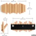 Wall-Mounted Coat Rack Rail Hook with 5 Retractable Wood Pegs