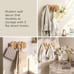 Wall-Mounted Coat Rack Rail Hook with 5 Retractable Wood Pegs