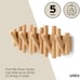 Wall-Mounted Coat Rack Rail Hook with 5 Retractable Wood Pegs