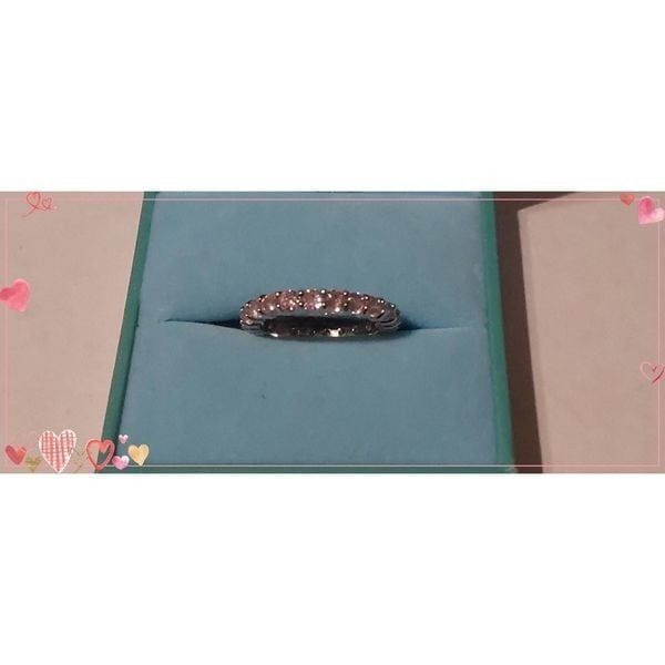 Sterling Silver/Platinum 2 Ct. Round Cut Pink Sapphire Eternity Band Ring #8