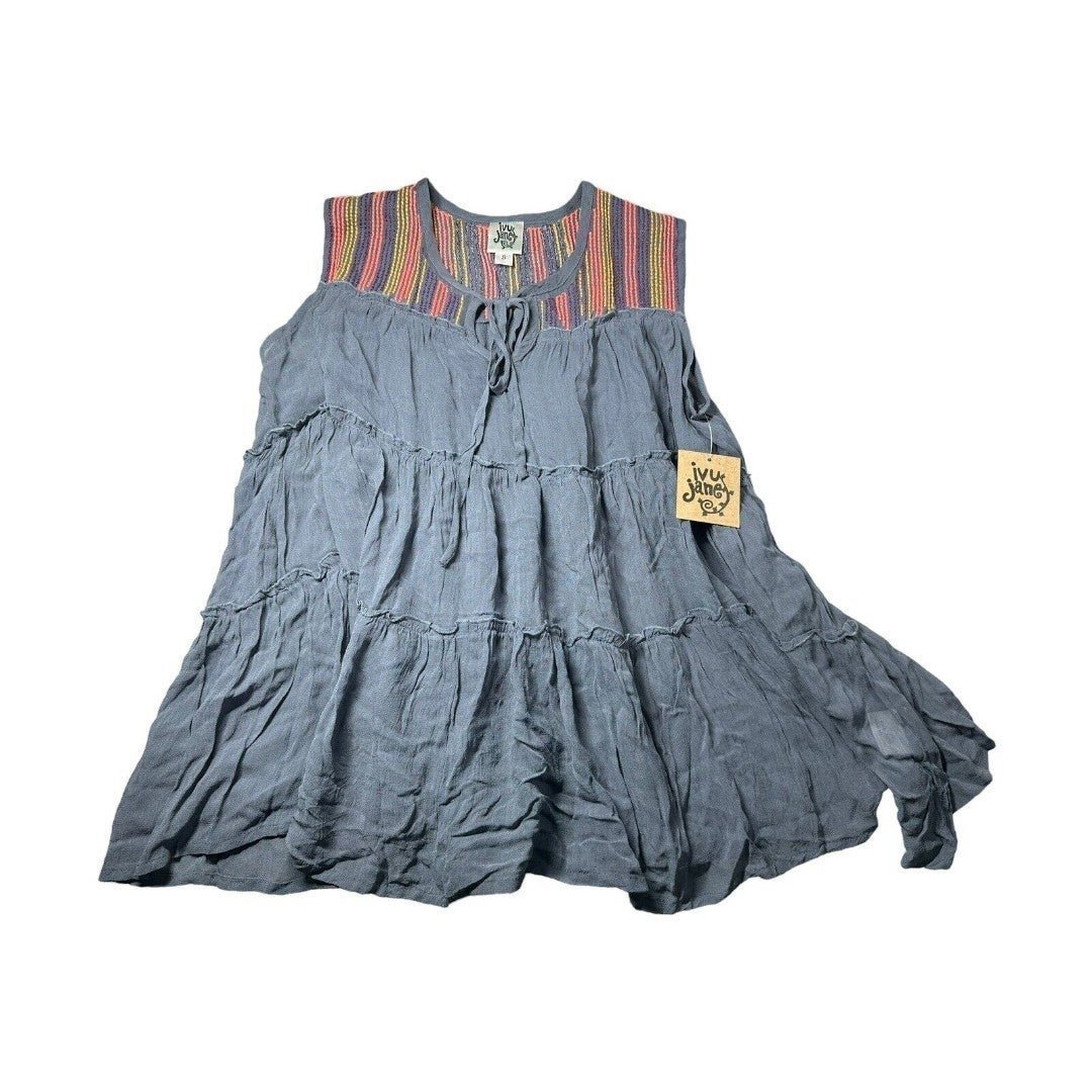 NWT Ivy Jane S embroidered Tiered Ruffle Top Blouse Sheer