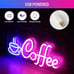 Coffee Neon Sign, Bright LED Coffee Sign with Metal Chain, USB Powered