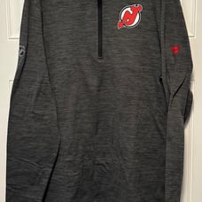 NJ Devils fanatics pro mens L 1/4 zip pullover- nwt