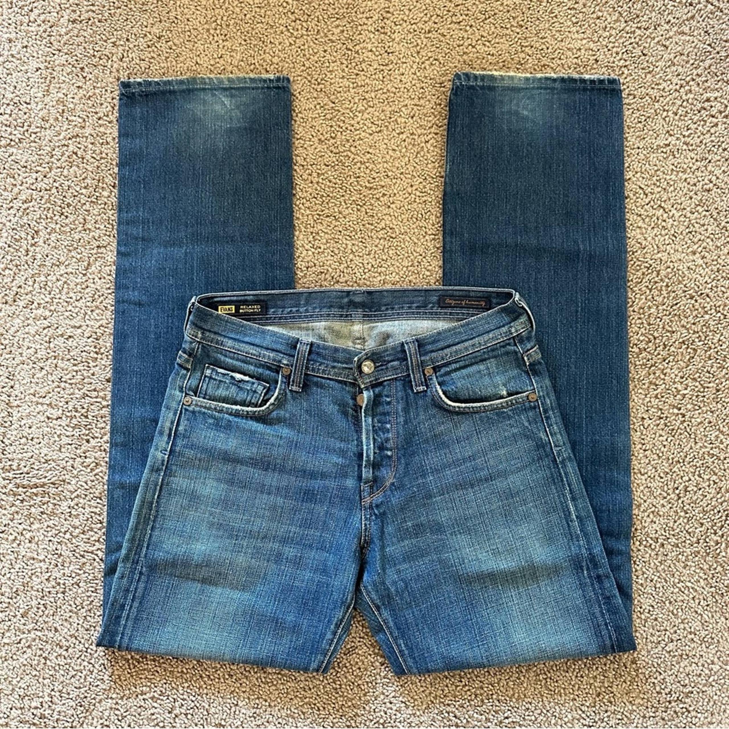 Citizens of Humanity Men's Evans Relaxed Button Fly Jeans Style 606E-013 sz 29