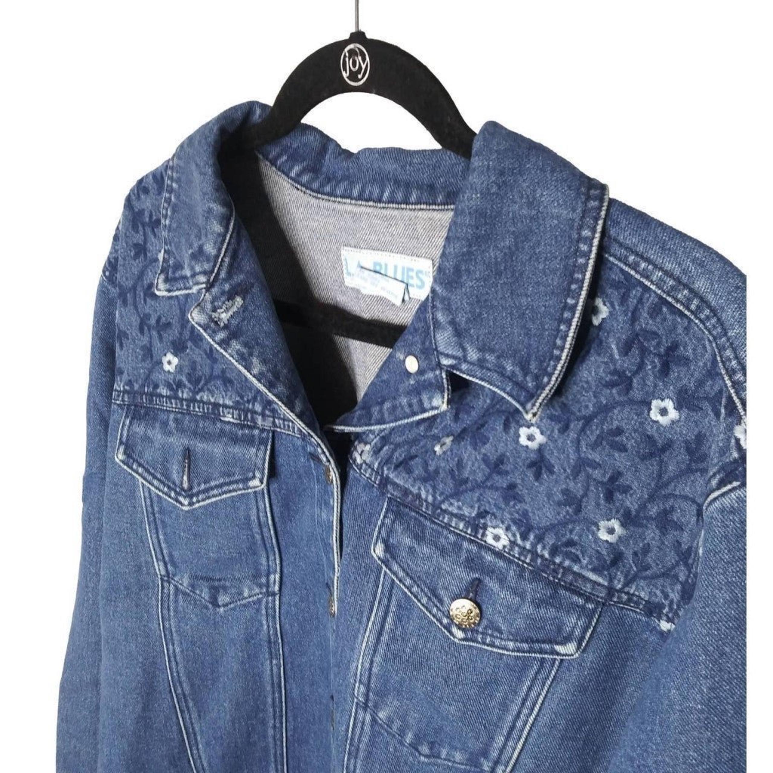 Vintage LA Blues Jean Jacket Sz 18/20W Embroidered - L.A. Blues