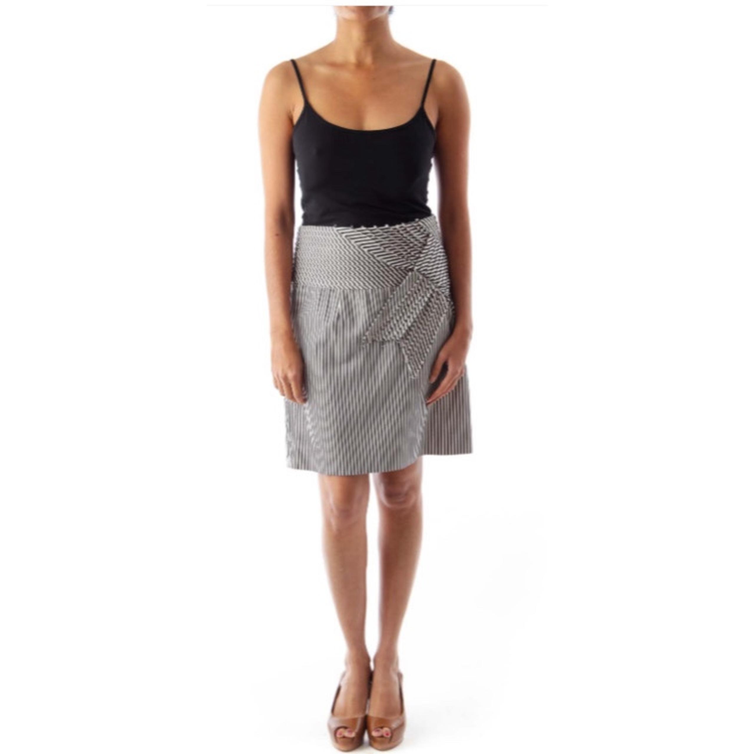 Anthropologie Taikonhu Yellow Cat Navy Striped Pencil Skirt NWT Size 2 (XS)