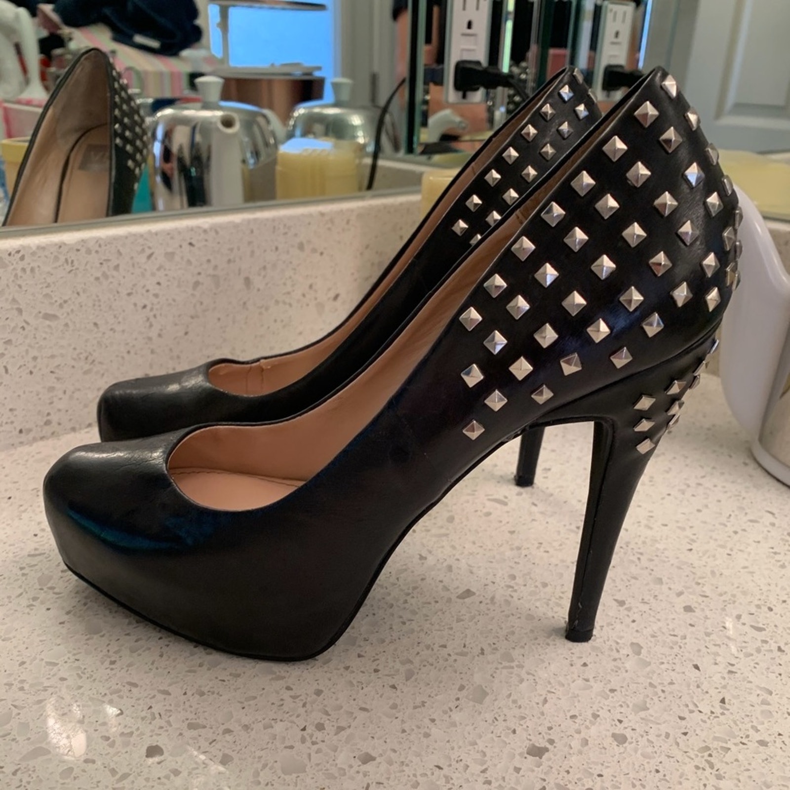 EUC studded platform leather Dolce Vita heels Size 8.5