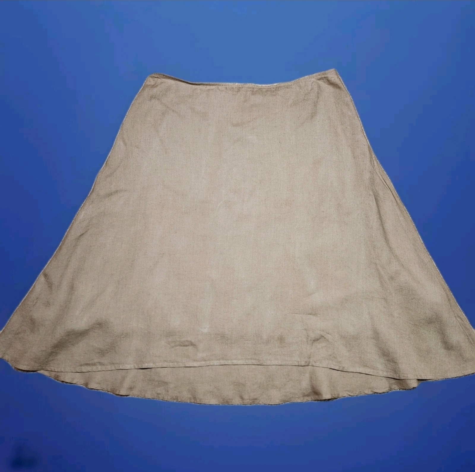 Eileen Fisher Hi-low A-line Irish Linen Skirt Size XL Color Tan