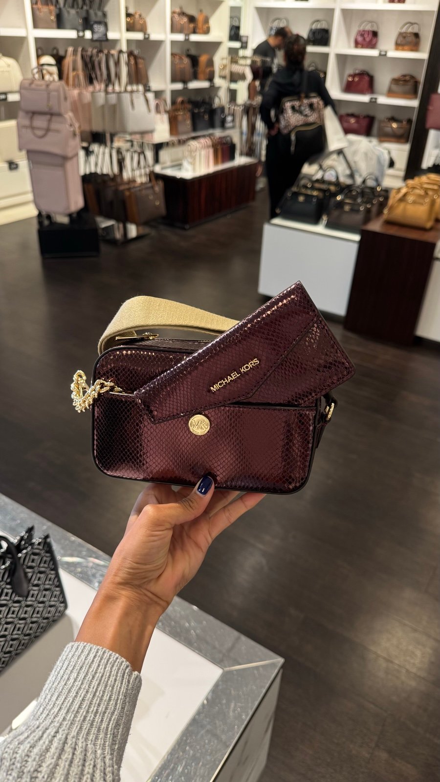 MICHAEL KORS SM MAISIE 2 IN 1 WAIST FANNY PACK WAIST PACK SLING BAG OXBLOOD