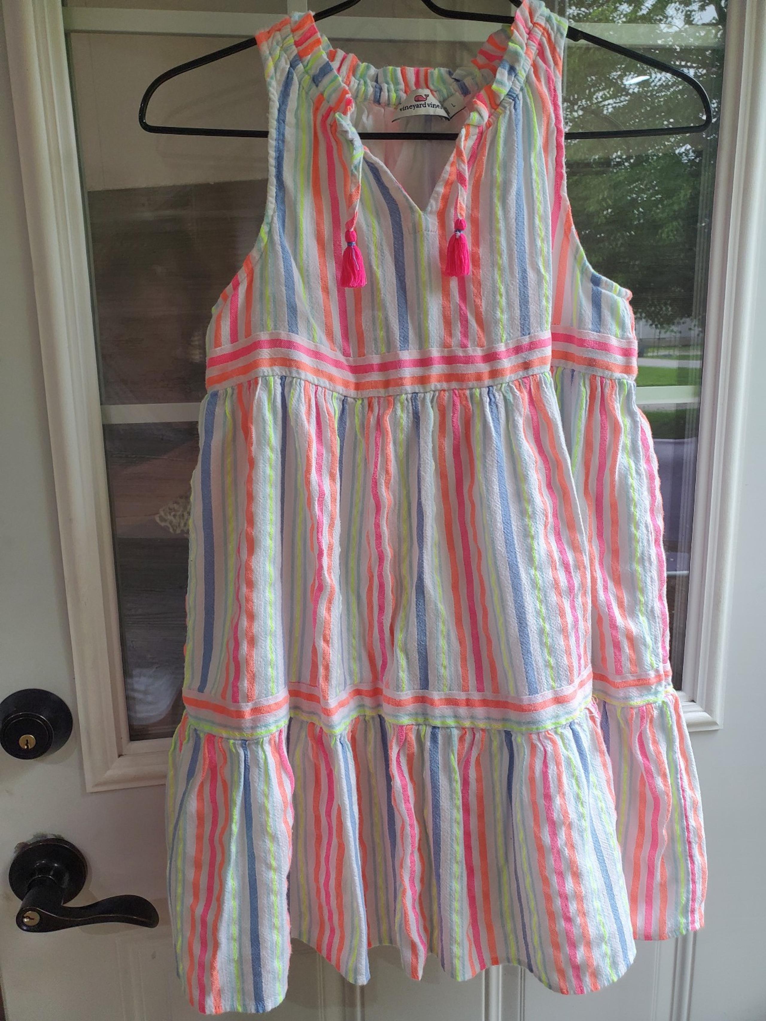 Vineyard Vines Girls Summer Striped Sleeveless Dress Size Large