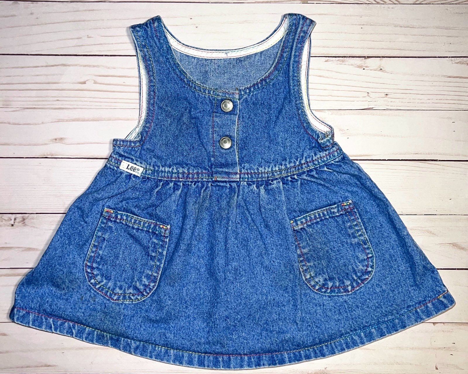 Lee vintage rainbow stitch denim dress