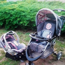 car seat and stroller