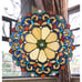 Stained Glass Handcrafted Victorian Tiffany-glass Window Panel 18 Wide