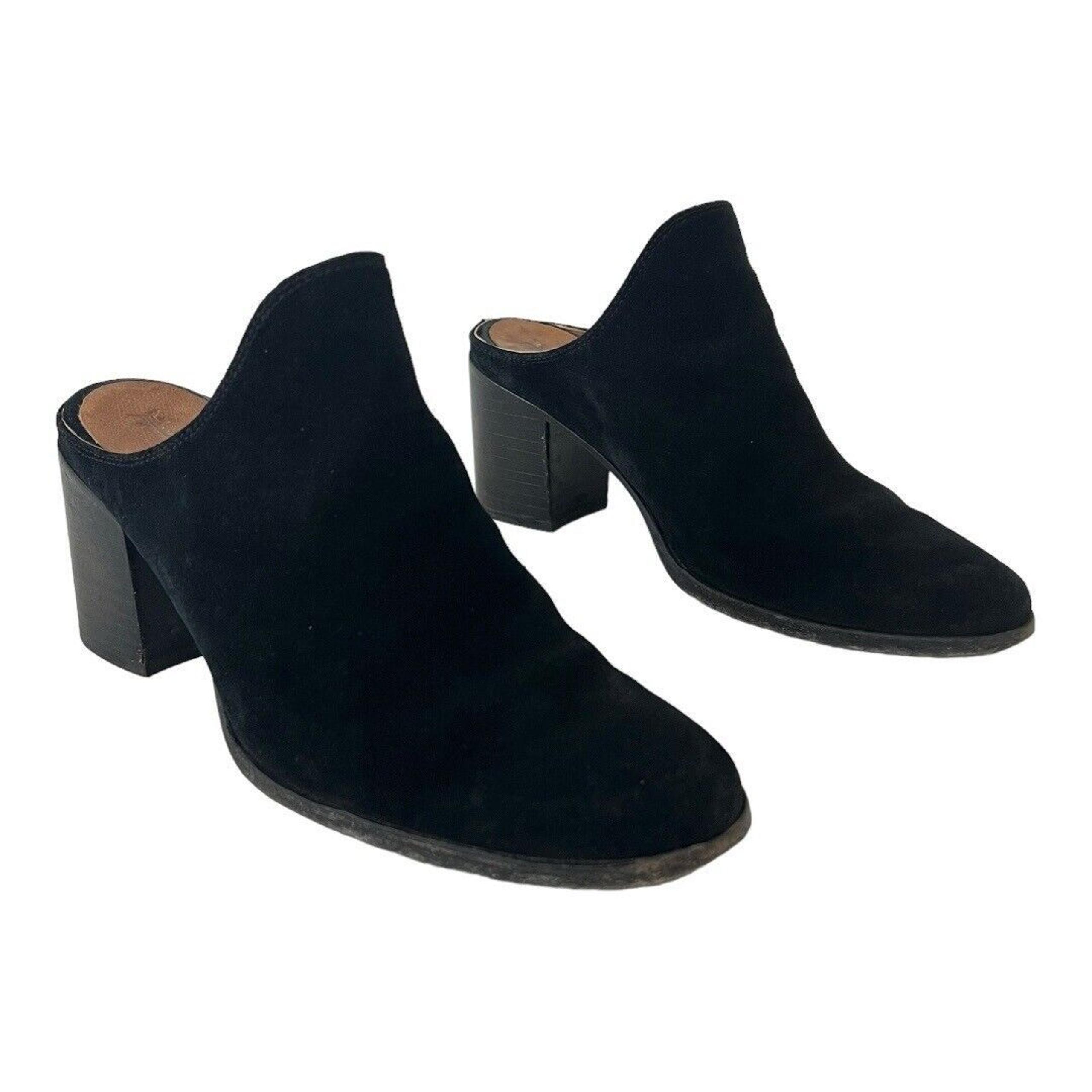 Frye Womens Size 7 Naomi Black Suede Slip On Mules