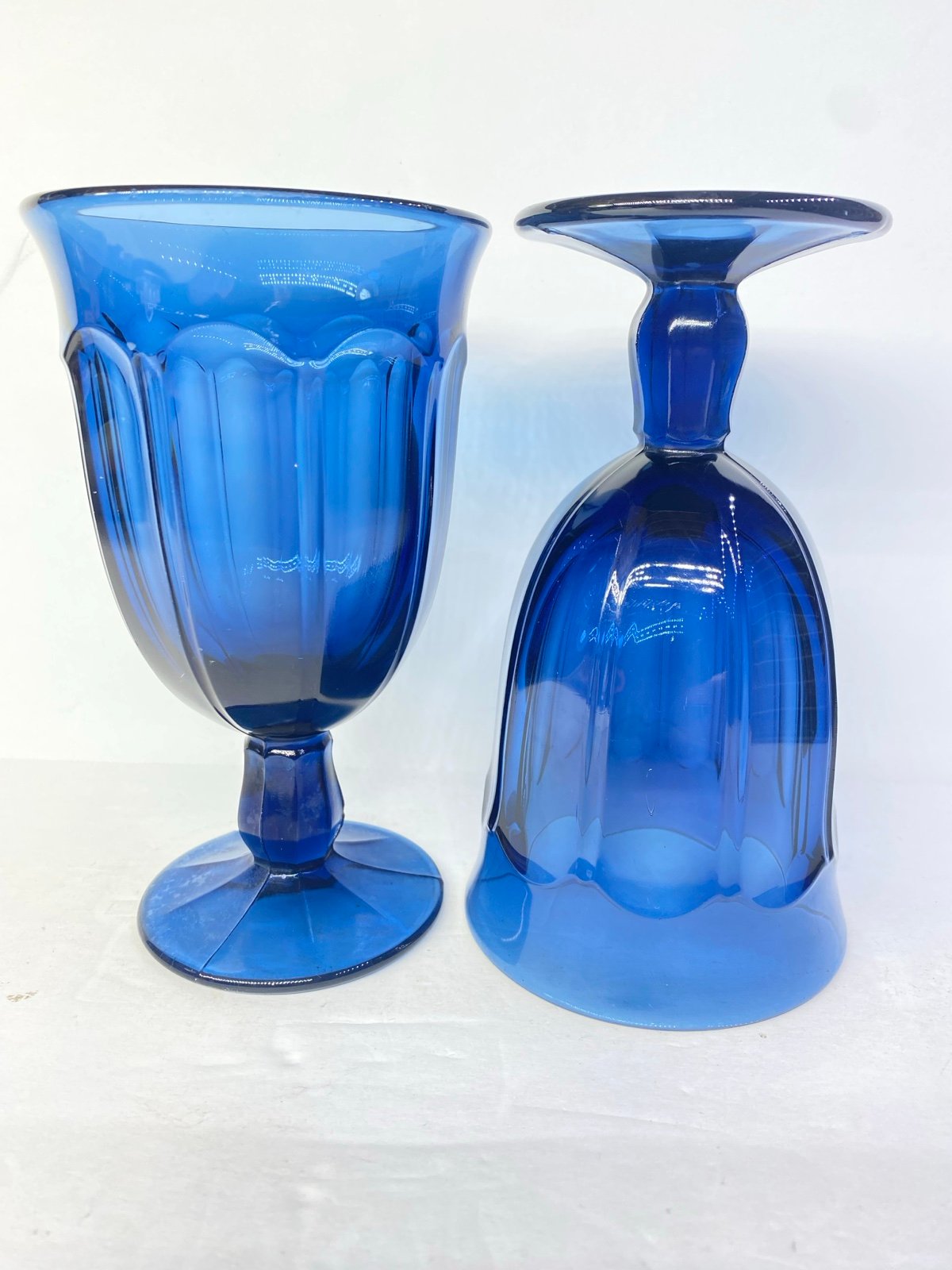 Set of (3) Vintage Noritake Blue Provincial-Colonial Pattern Glass Iced Tea Gobl