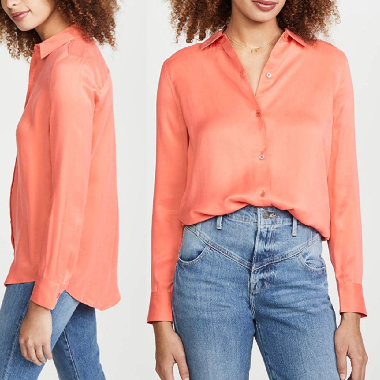 EQUIPMENT Essential Silk Shirt Hot Coral