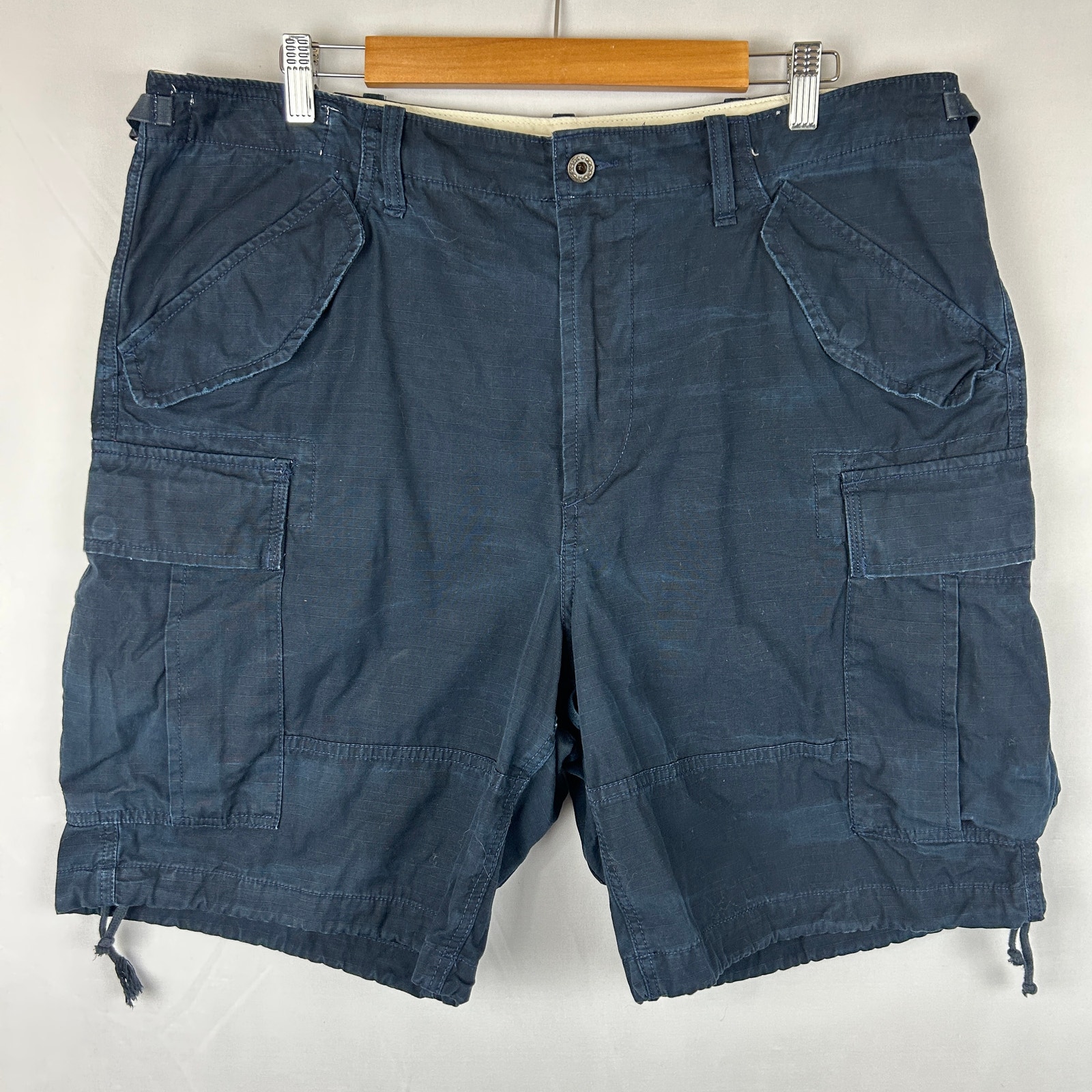 Polo Ralph Lauren Navy Blue Cargo Military Surplus Shorts 8 Inseam Mens Size 38