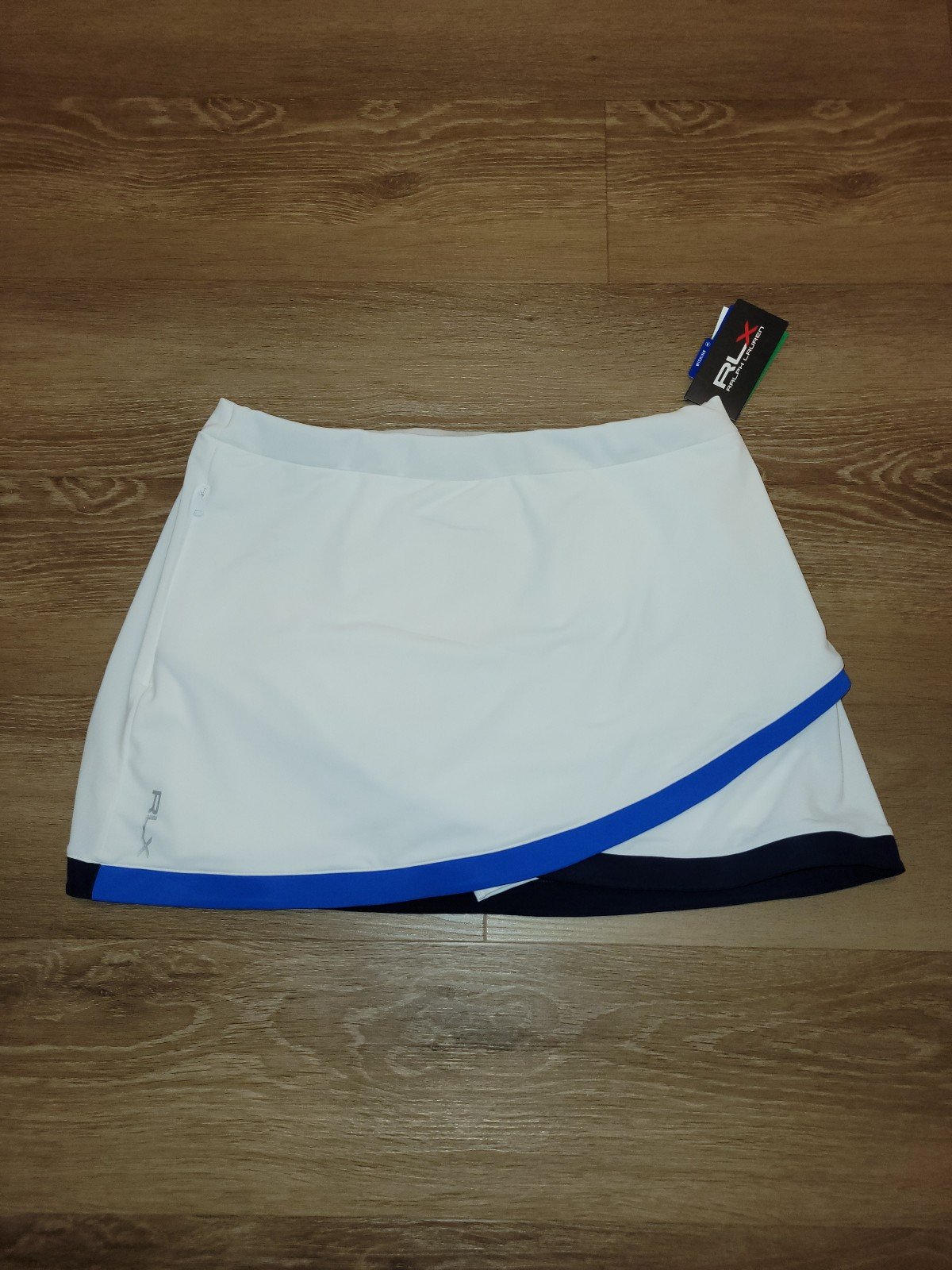 RLX Golf Ralph Lauren Women White 15 Faux-Wrap Stretch Skort Size Large New