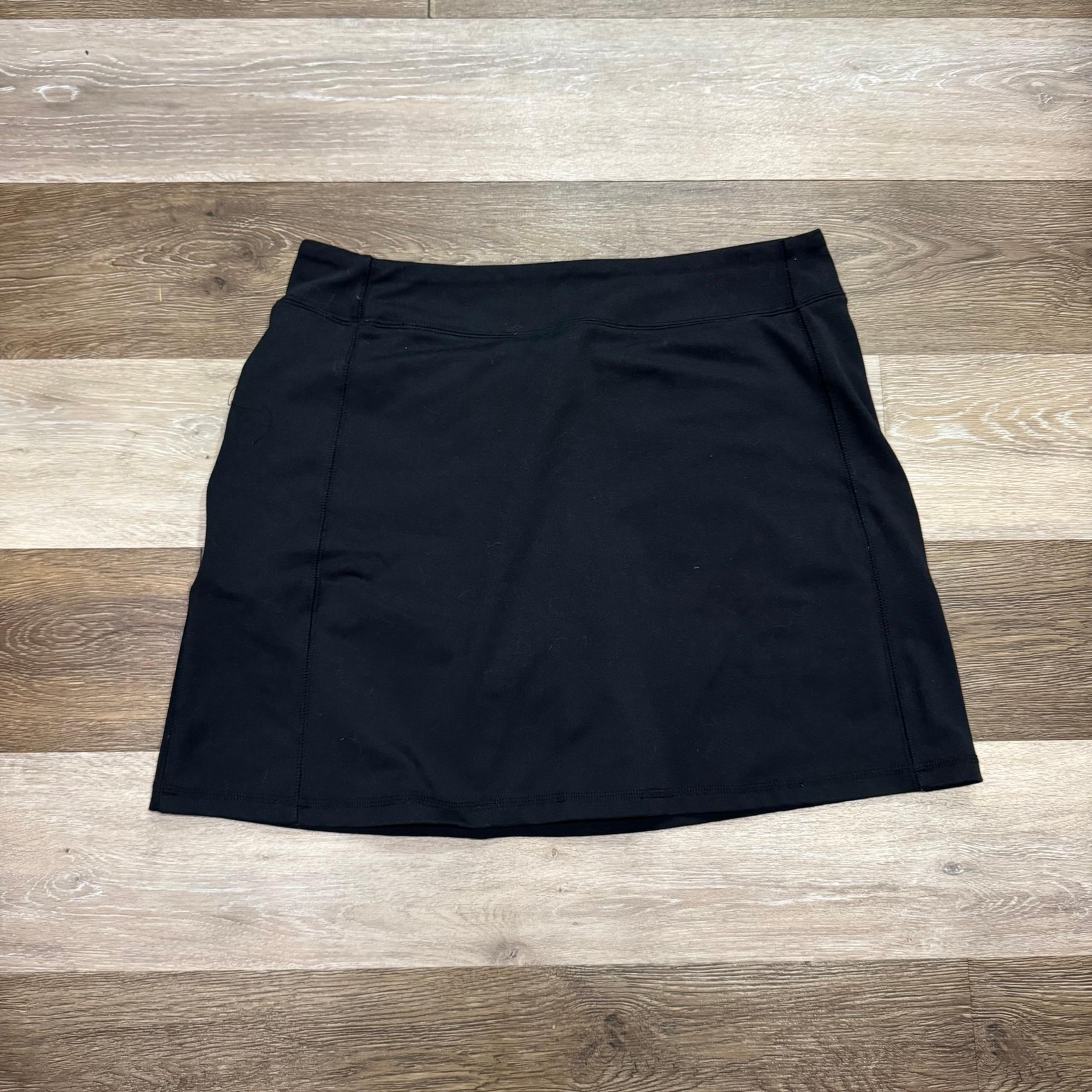 Lands’ End Athletic Skort Women’s Sz Medium Black Zip Pockets Tennis Golf VGC