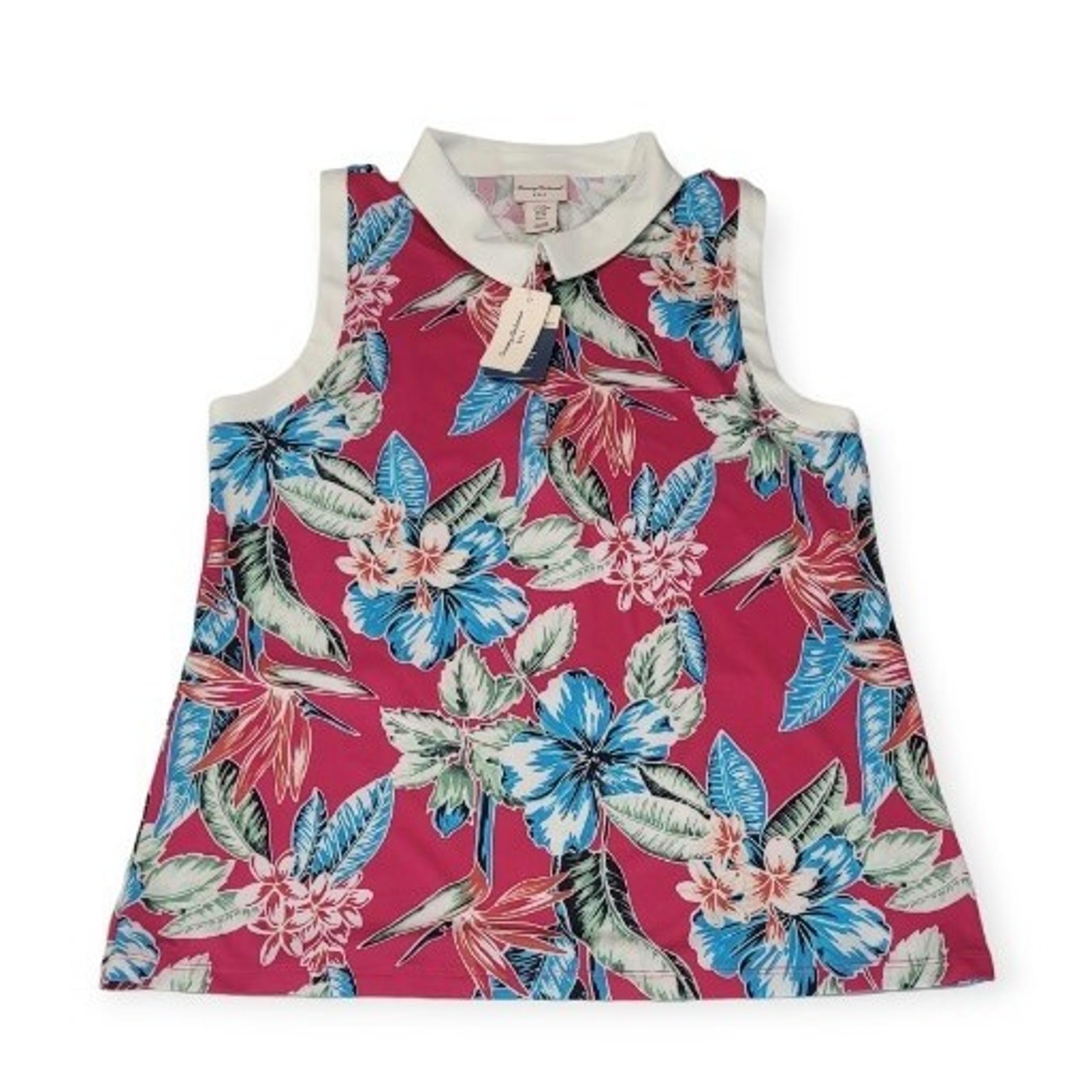 Tommy Bahama Womens Sleeveless Golf Polo Shirt Birds Of Paradise Floral Size XS
