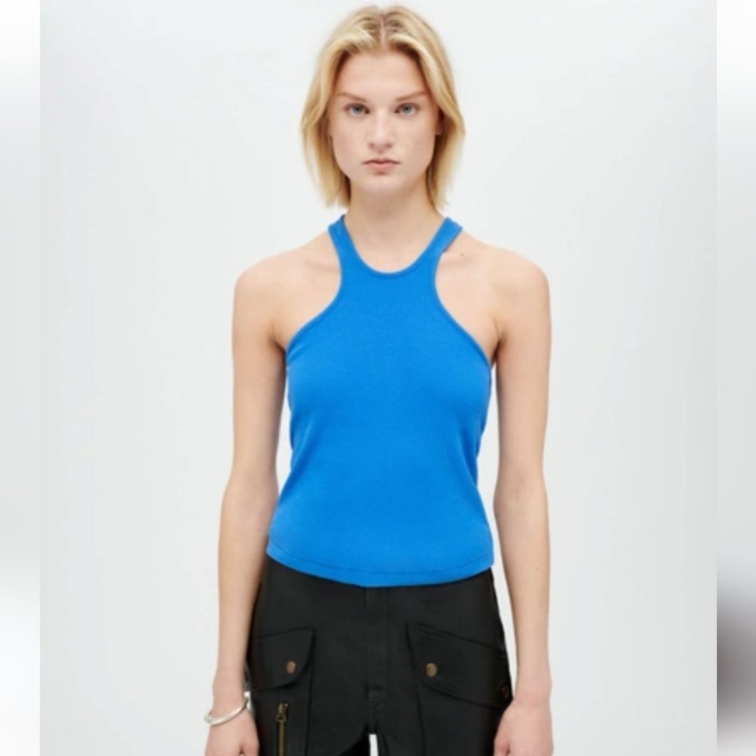 NWT RE/DONE X HANES RACER TANK IN COBALT
