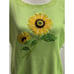 BEREK 2 By TAKAKO SAKON Green Knit Sunflower Beaded Sweater Tank Size Large