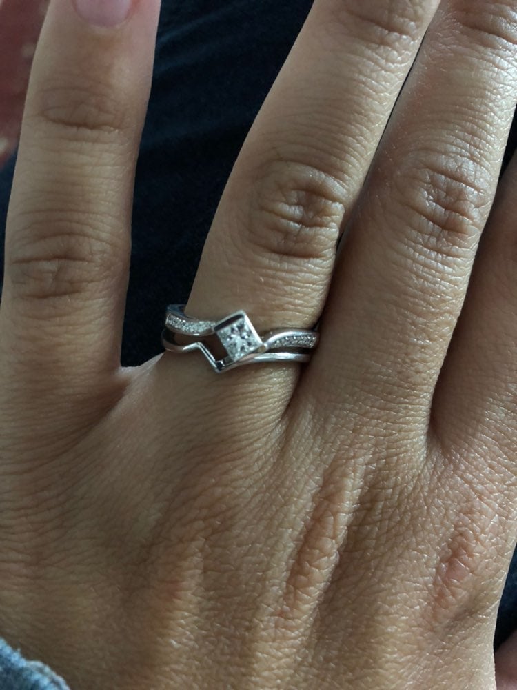 Wedding 14KW 0.41CT Princess Cut Ring