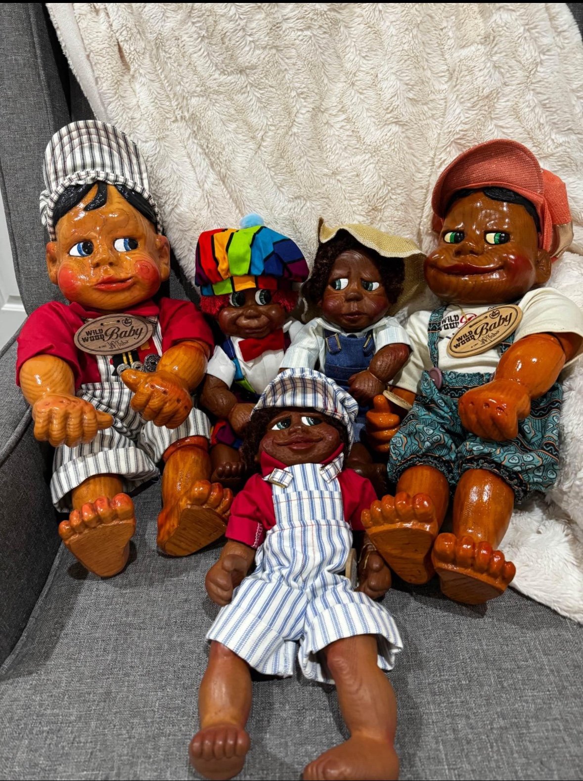 Vintage Naber wood dolls