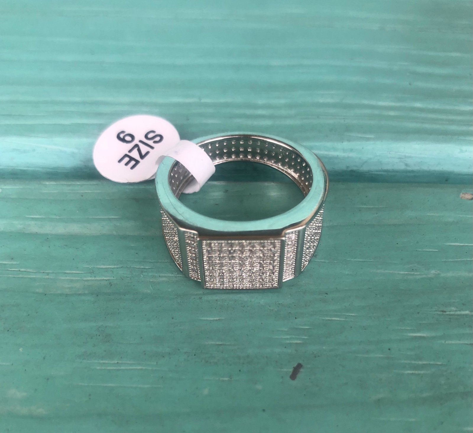 Nice New Mens Sterling Silver .925 AAA Cz Iced Out Ring Size 9