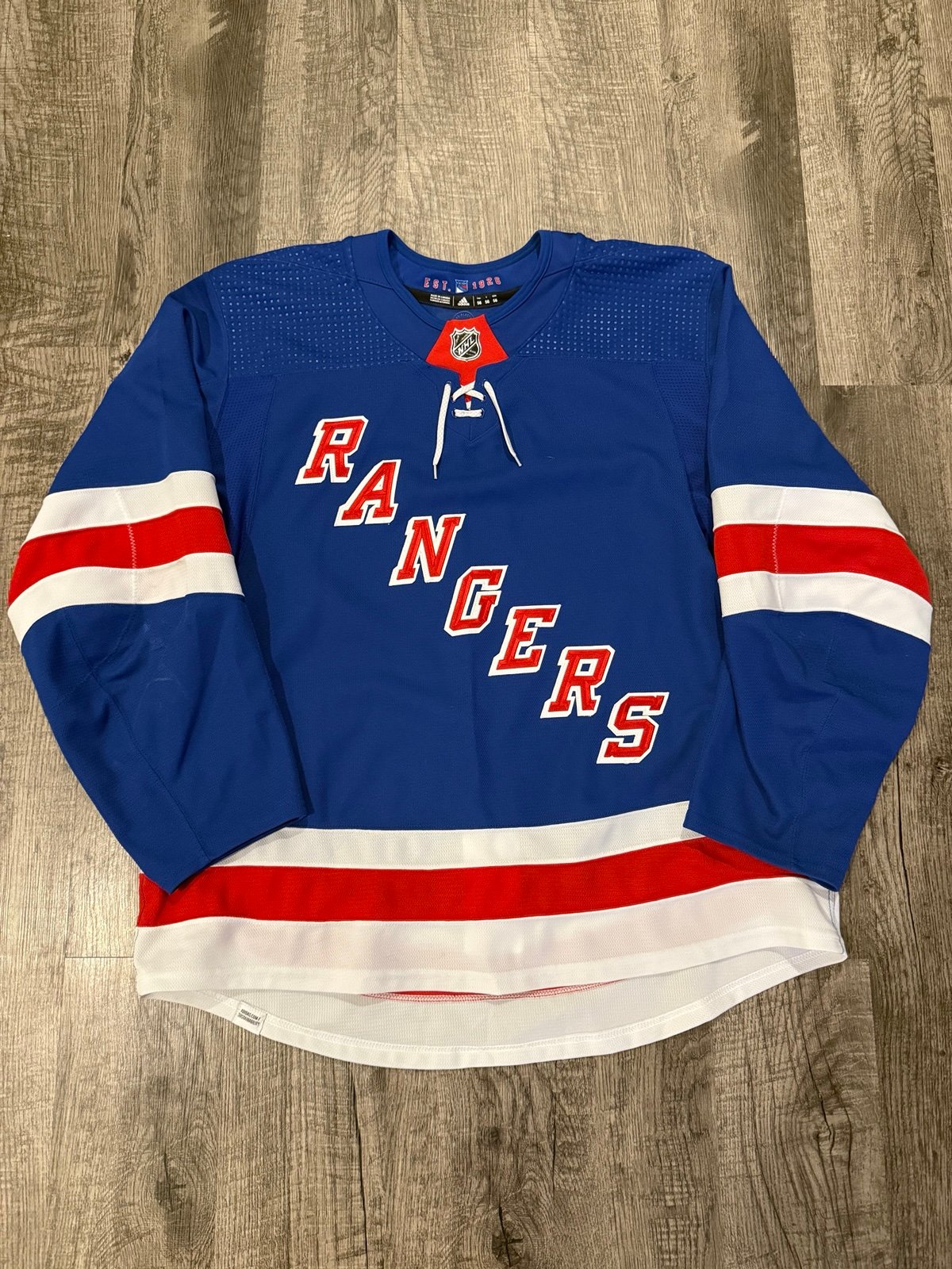 New York Rangers MiC Primegreen Adidas Jersey Size 56 Home Blue Used