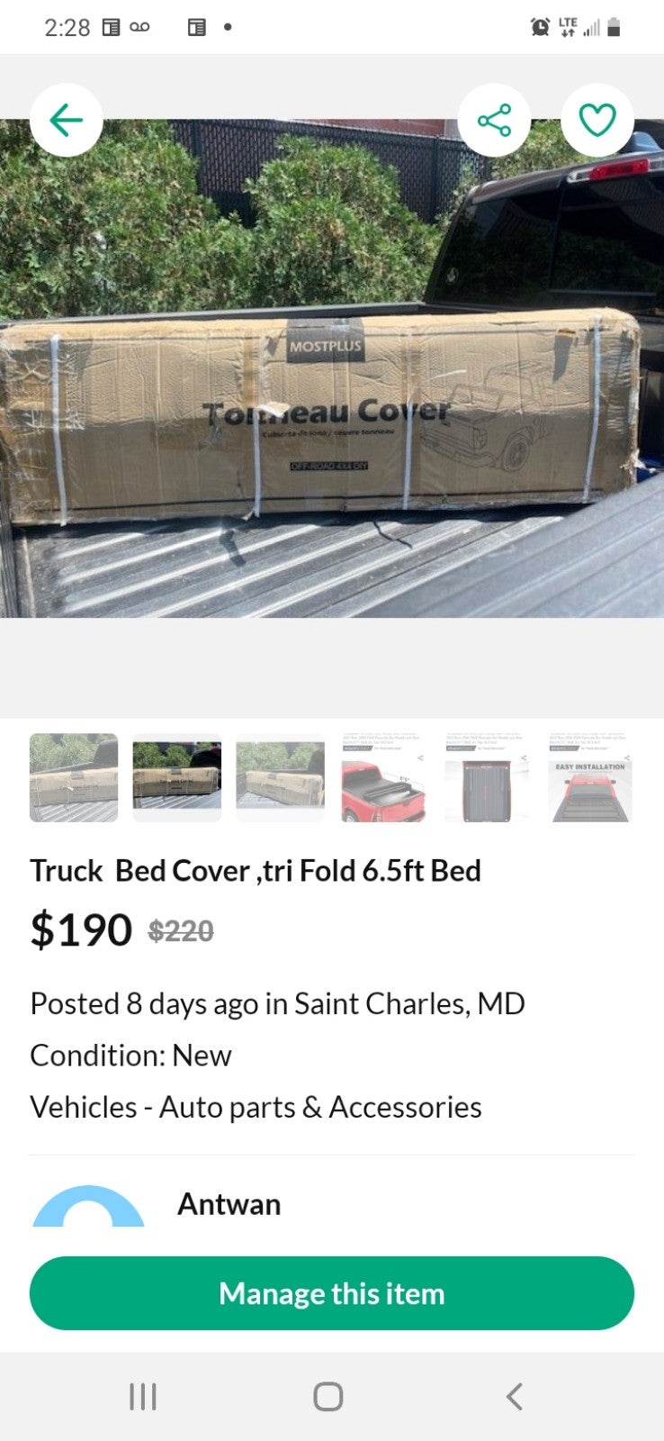 Tri Fold cover for pick up