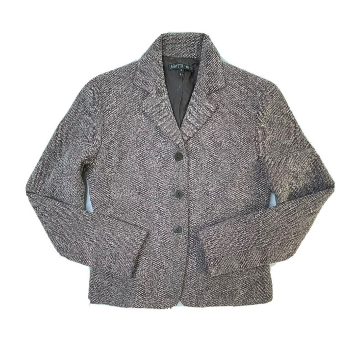 Lafayette 148 Womens 0 Wool Tweed Pencil Skirt Blazer Jacket Suit 2 Piece Set