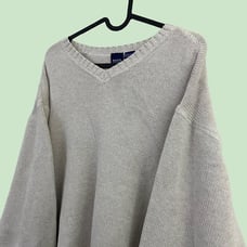 beige chunky cotton knit sweater