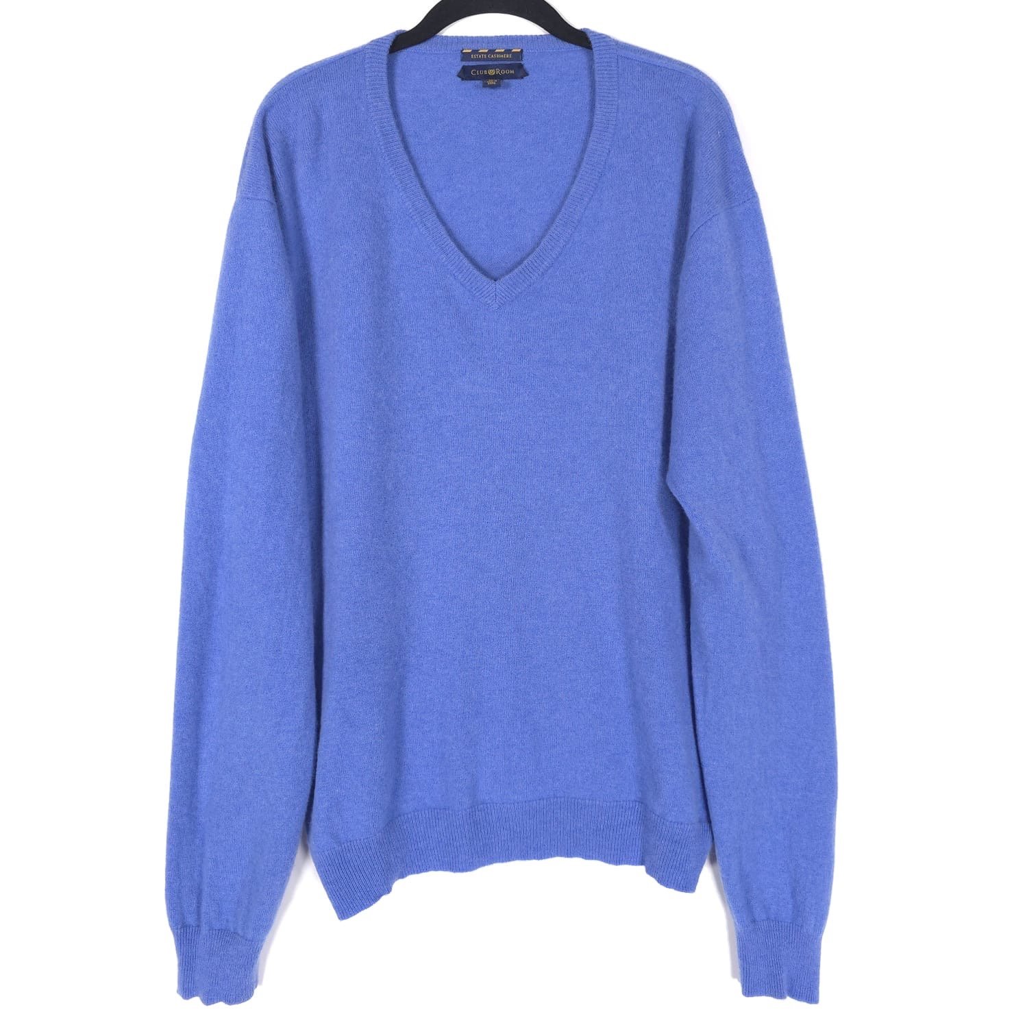CLUB ROOM 2-PLY 100% CASHMERE ESTATE CASHMERE Men’s Vneck Pullover Sweater XL