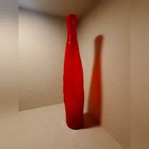 Vintage MCM Lava Red Orange Vase