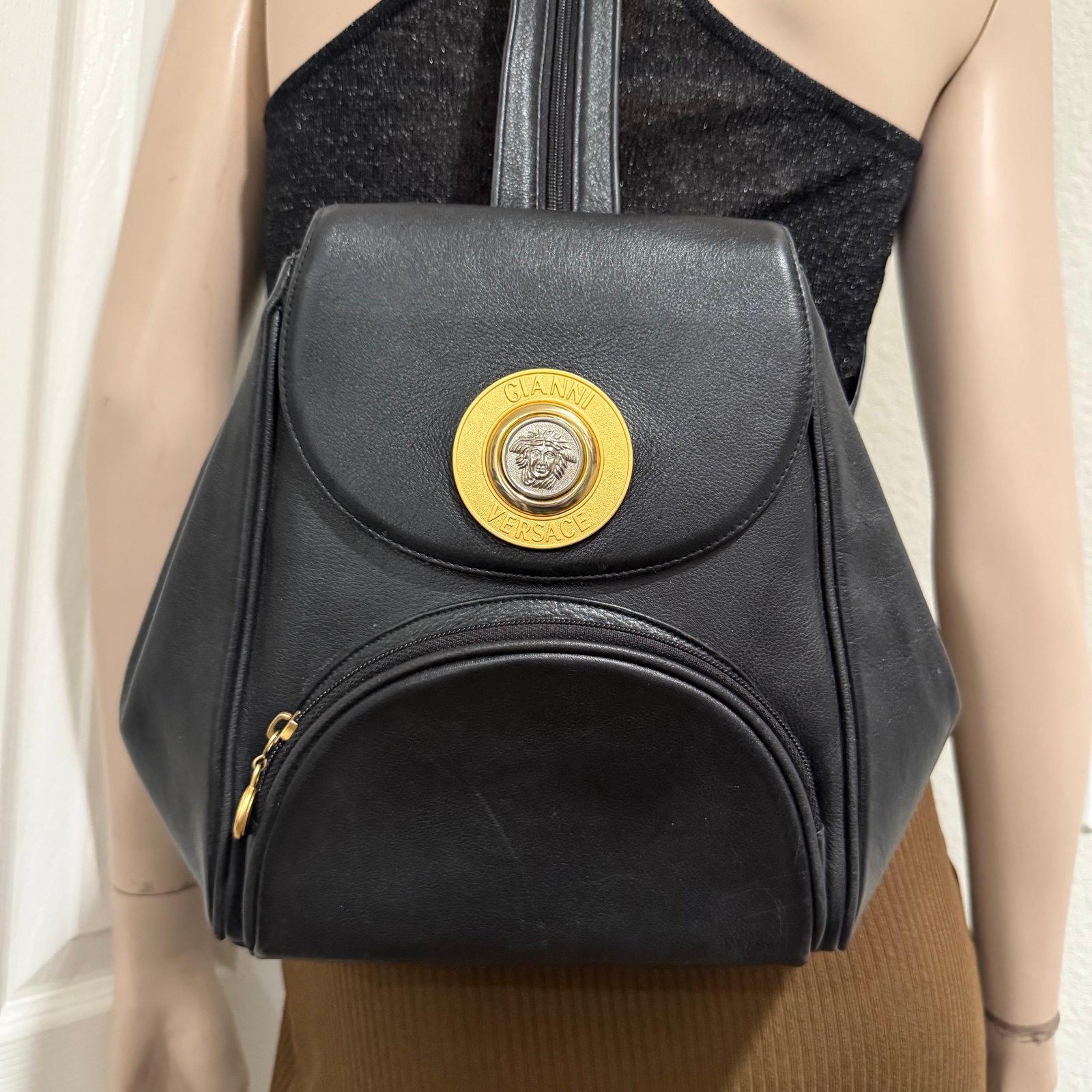 ヴィンテージ GIANNI VERSACE ブラックリュック