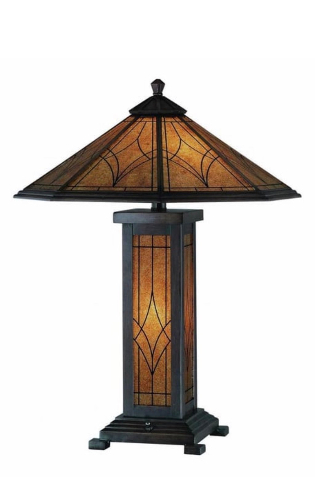 Lite Source Dark Bronze 2 Light Table Lamp from Odessa Collection With Glass