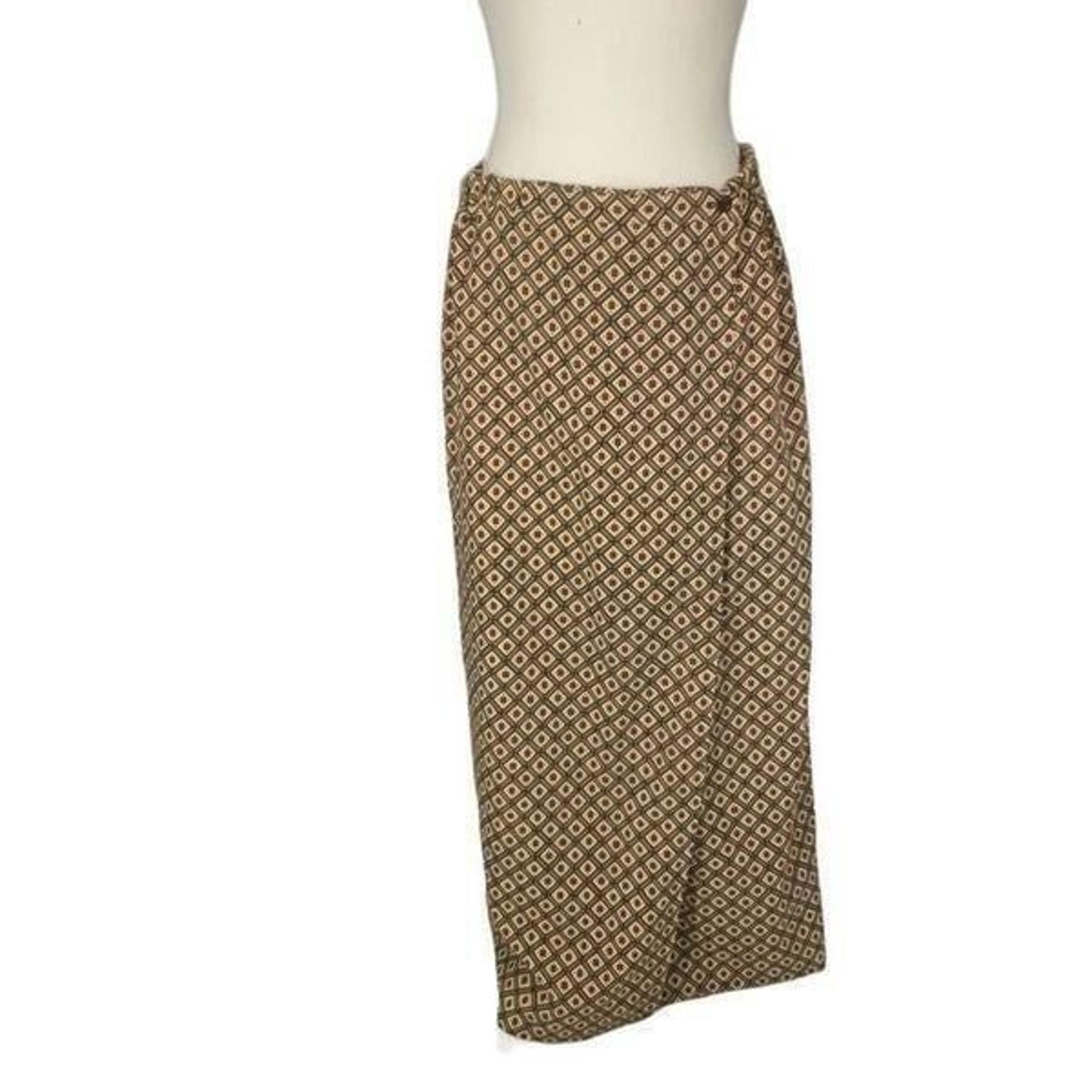 Diane Von Furstenberg The Color Authority Diamond Pattern Gold Maxi Skirt Size M