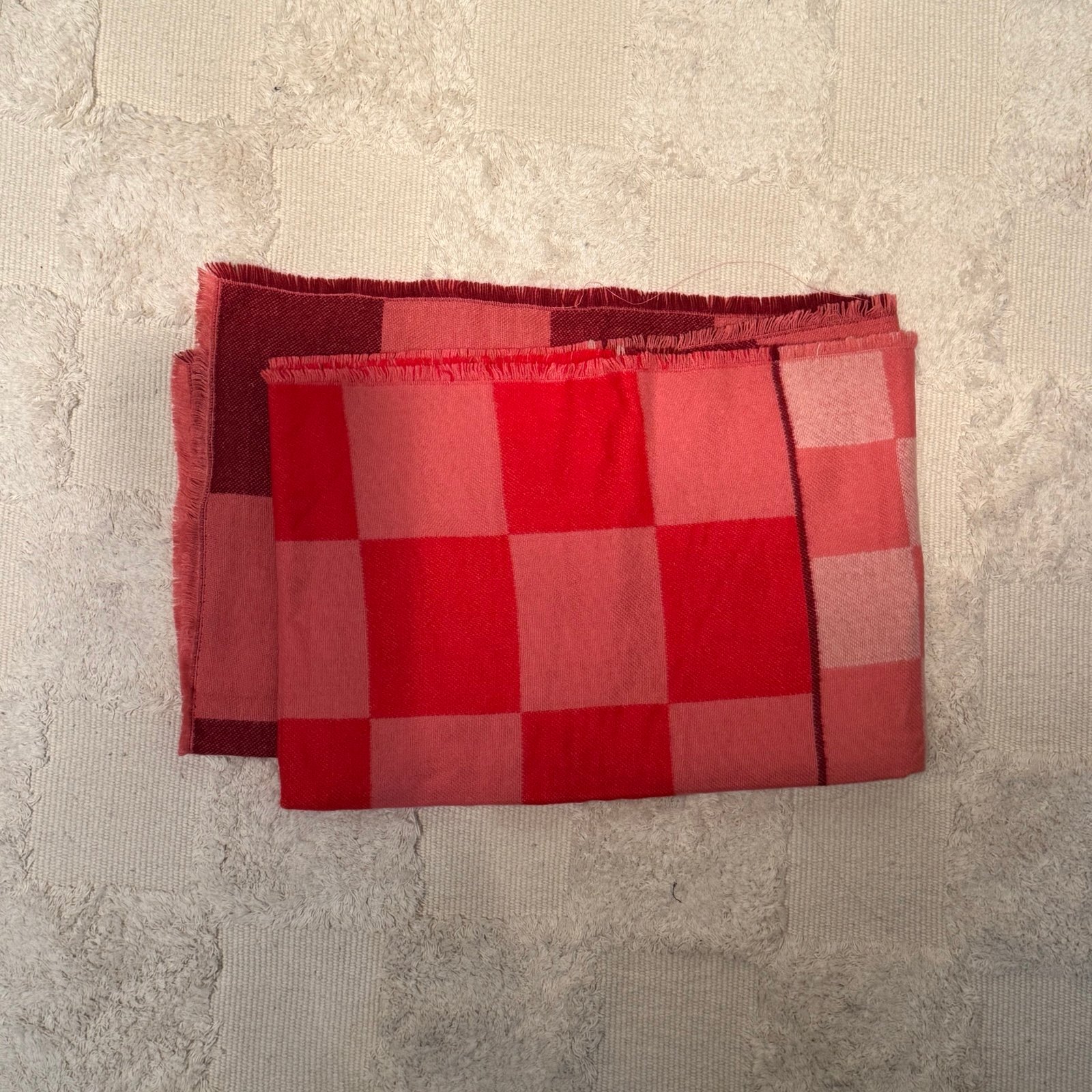 Pink and red checkered scarf