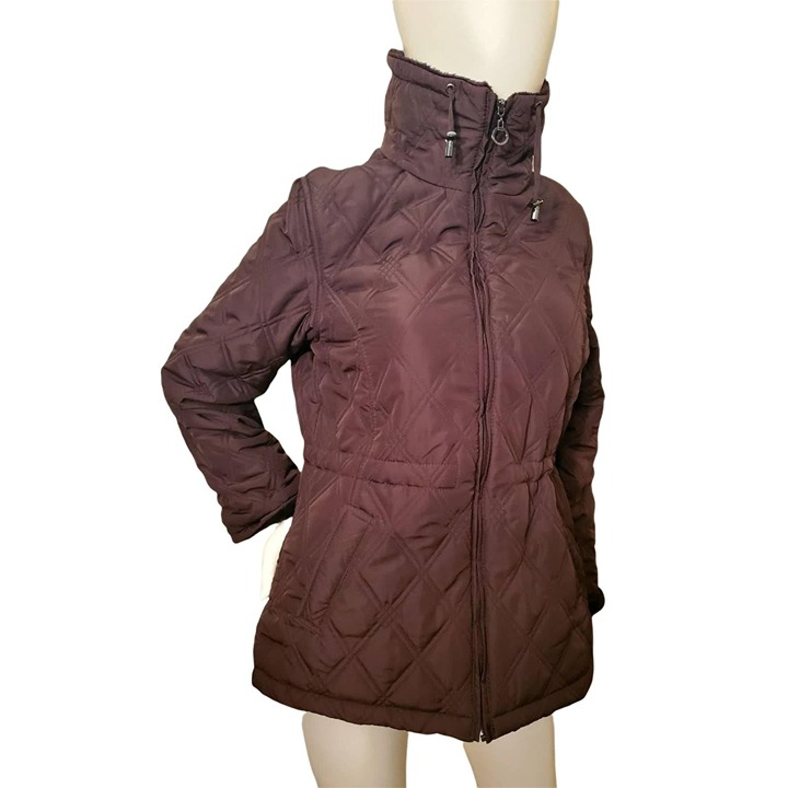 WEATHERPROOF Woman's Medium Coat Quilted Winter Faux Fur Jacket