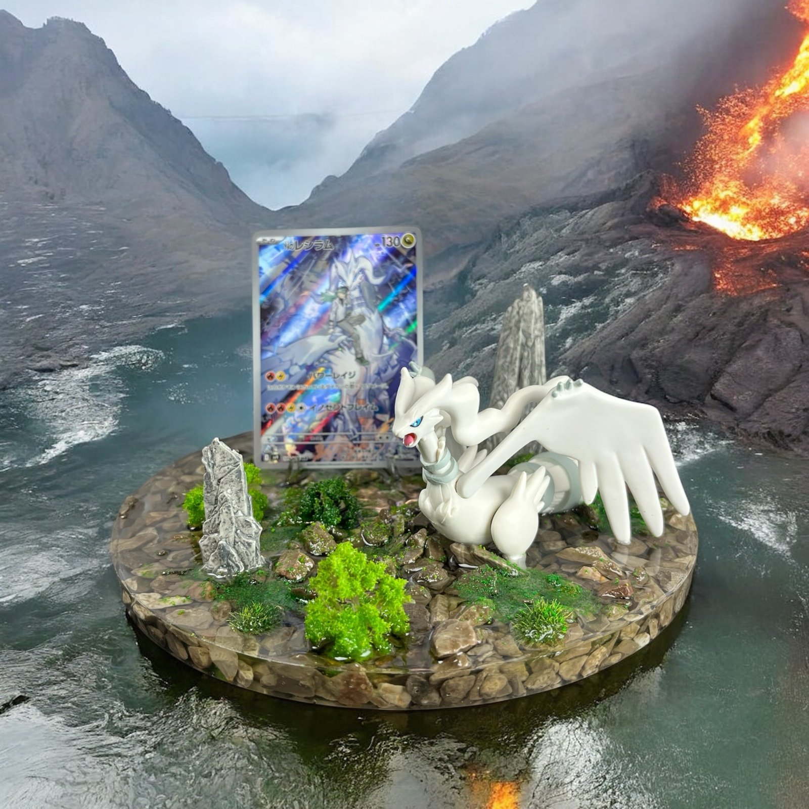 Pokemon Card Display Premium Collectible Piece - TCG Holder Stand - Reshiram