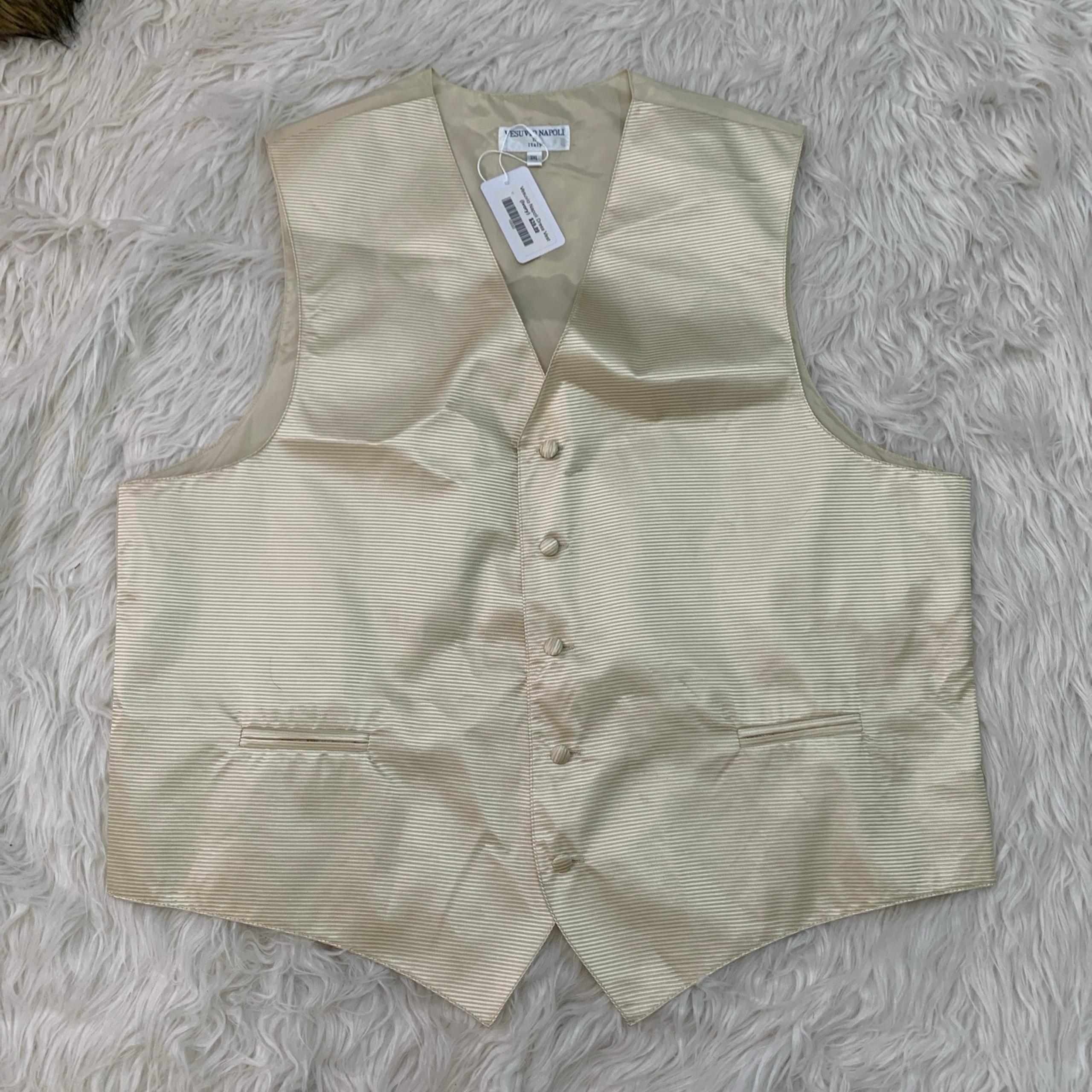 men ivory suit vest 2X