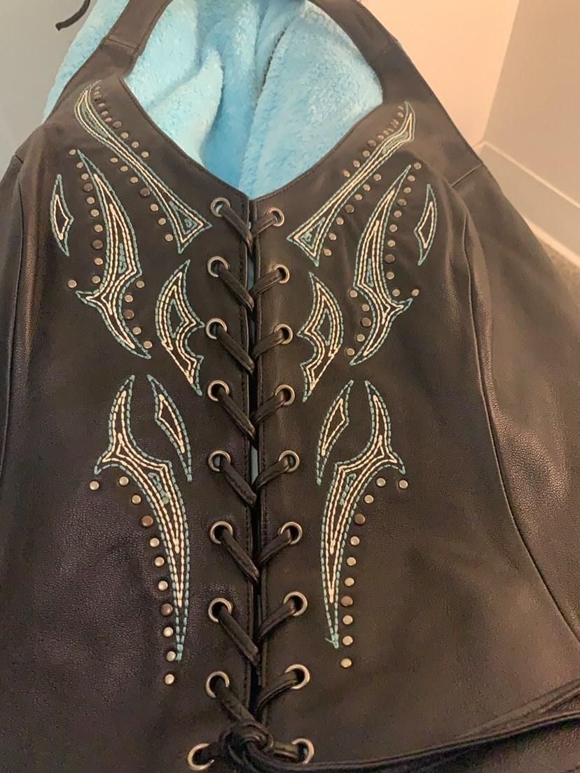 Harley-Davidson leather halter corset